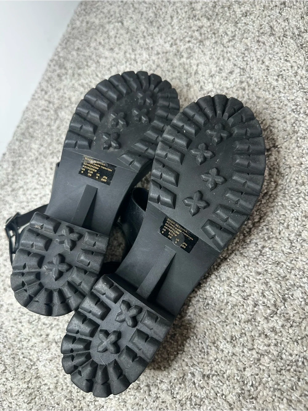 Chunky Black Platform Sandal Heels